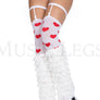 Lace ruffle layered leg warmer
