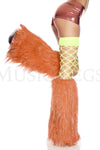Furry lurex leg warmers