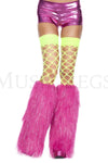 Furry lurex leg warmers
