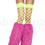 Furry lurex leg warmers