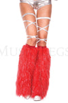 Furry lurex leg warmers