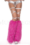 Furry lurex leg warmers