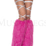 Furry lurex leg warmers