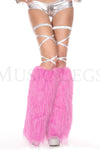 Furry lurex leg warmers