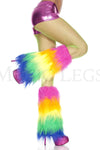 Rainbow furry leg warmers (Glow UV Reactive)