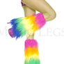 Rainbow furry leg warmers (Glow UV Reactive)