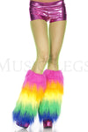 Rainbow furry leg warmers (Glow UV Reactive)