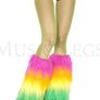 Rainbow furry leg warmers (Glow UV Reactive)