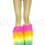 Rainbow furry leg warmers (Glow UV Reactive)