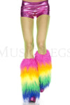 Rainbow furry leg warmers (Glow UV Reactive)