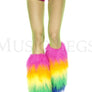 Rainbow furry leg warmers (Glow UV Reactive)