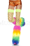 Rainbow furry leg warmers (Glow UV Reactive)