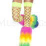 Rainbow furry leg warmers (Glow UV Reactive)