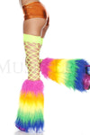 Rainbow furry leg warmers (Glow UV Reactive)