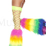Rainbow furry leg warmers (Glow UV Reactive)