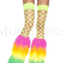 Rainbow furry leg warmers (Glow UV Reactive)
