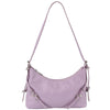 DIONA J WOMEN'S CHIC SMOOTH BUCKLE SHOULDER BAG COLOR LAVENDER