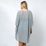 DIONA J TEXTURED JERSEY RELAXED FIT KIMONO ONE SIZE COLOR GREY
