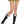 Lace ruffle top and satin bow opaque knee hi