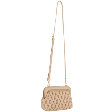 Diona J Women's Designer Quilted Chic Fashion Crossbody Bag Taupe