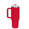 Diona J Insulated Stainless Steel Water Bottle with Handle and Straw Lid Red