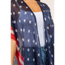 DIONA J AMERICAN FLAG COVER UP KIMONO ONE SIZE COLOR NAVY BLUE
