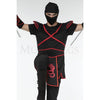 Ruthless Ninja 5 Pc Black with Red Men's Halloween Cosplay Costume Set Size XL