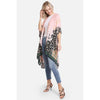 DIONA J MIXED PRINT COVER UP KIMONO ONE SIZE COLOR PINK