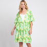 DIONA J FRONT ROPE FLOWER KIMONO ONE SIZE COLOR GREEN