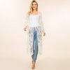 DIONA J  FLOWER MESH KIMONO COVER UP ONE SIZE COLOR WHITE