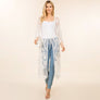 DIONA J  FLOWER MESH KIMONO COVER UP ONE SIZE COLOR WHITE