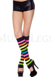 Acrylic rainbow footless knee hi leg warmer