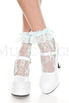 Lace ruffle ankle hi