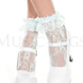 Lace ruffle ankle hi
