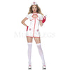 Misbehaving Nurse 4 Pc Wet Look Zip Front Mini Dress Cosplay Costume Set Size SM