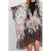 DIONA J ABSTRACT PAISLEY FLOWER PRINT KIMONO CARDIGAN ONE SIZE COLOR BLACK