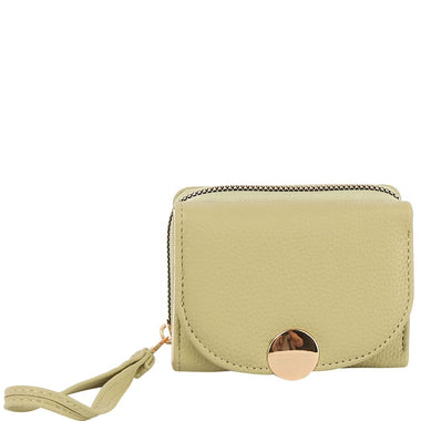 DIONA J WOMEN FASHION SMOOTH SOLID HAND STRAP ZIPPER WALLET COLOR LEMONADE