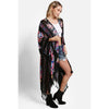 DIONA J FLORAL LACE KIMONO ONE SIZE COLOR BLACK