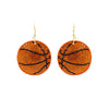 Orange Padded Basketball Earrings