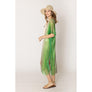 DIONA J TWO TONE LUREX KIMONO CARDIGAN ONE SIZE COLOR GREEN