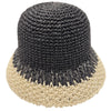 DIONA J TWO TONE STRAW BUCKET HAT ONE SIZE COLOR BLACK