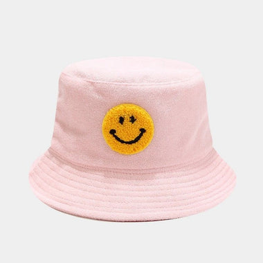 Smile jacquard terry towel bucket hat Light Pink