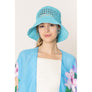 DIONA J SOLID STRAW BUCKET HAT ONE SIZE COLOR BLUE