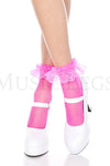 Fishnet anklet with ruffle trim