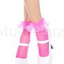 Fishnet anklet with ruffle trim