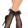 Fishnet anklet with ruffle trim