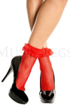Fishnet anklet with ruffle trim