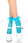 Fishnet anklet with ruffle trim