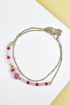 8" -8.5" SMILE SHAPED GLASS BEAD ANKLET SET