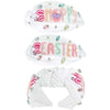 Happy Easter Bunny Ears Seed Beaded Embroidery Knotted Headband White